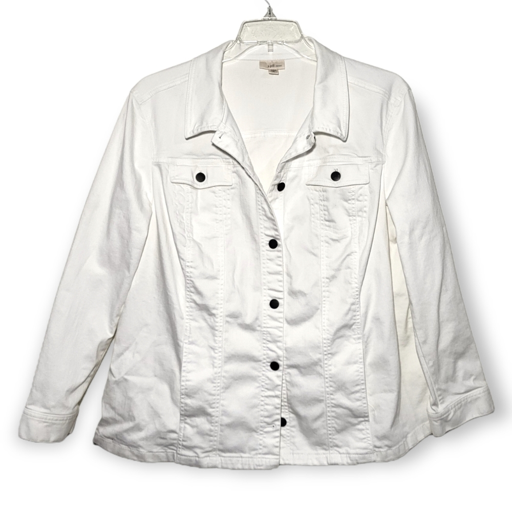 J. Jill White Denim Jean Jacket 2X